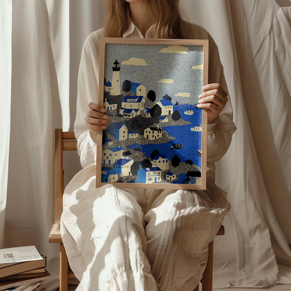 Portland Maine Wall Art Print, Pop Art Modern Large Size Poster Travel Gift Canvas