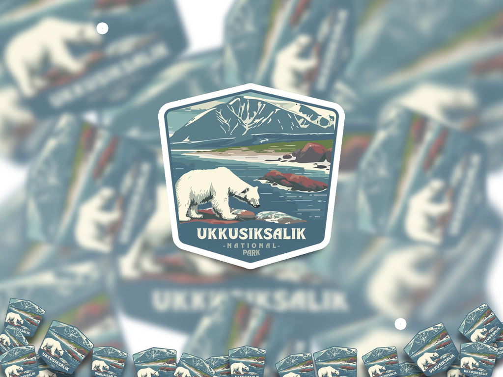 Ukkusiksalik National Park Sticker, Vinyl Canada Nunavut, Retro Water Bottle Decal Hiking