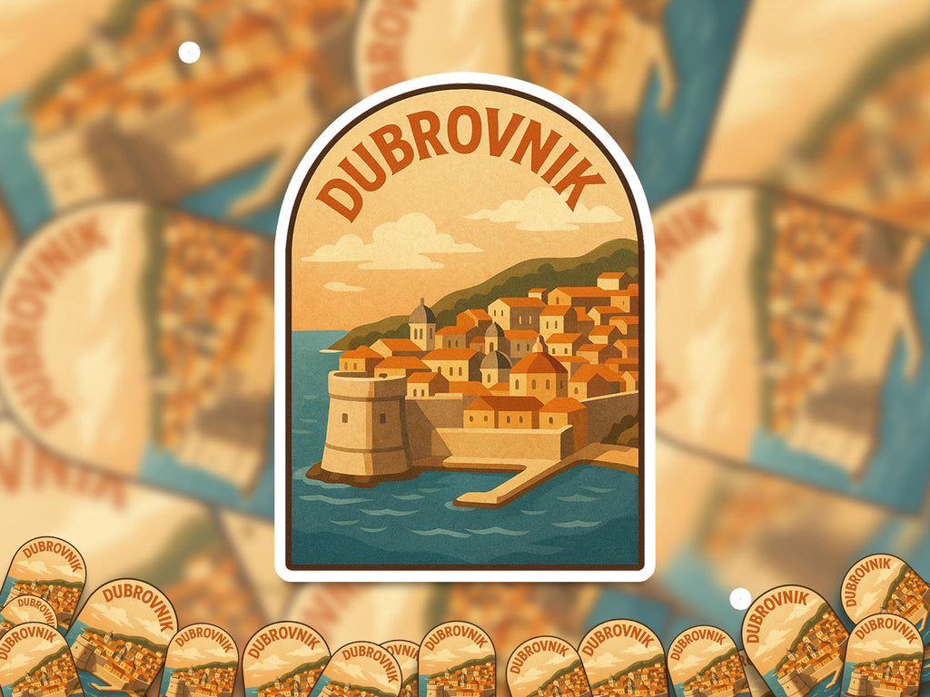 Dubrovnik Croatia Sticker, Vintage City Vinyl Decal, Retro Travel Lover Collection, Journal Scrapbook