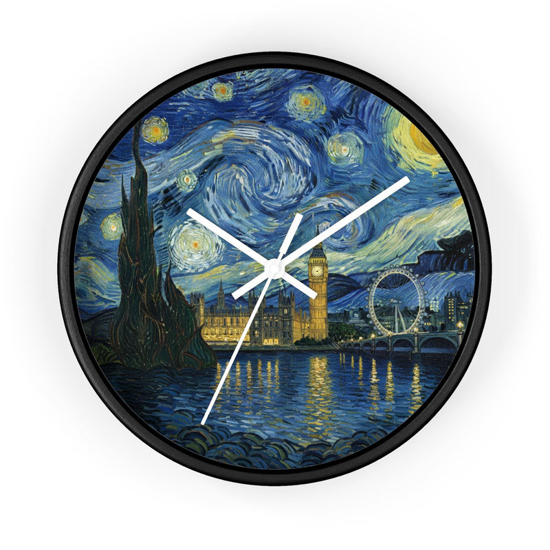 London England Wall Clock Vintage Van Gogh Starry Night Home Gift