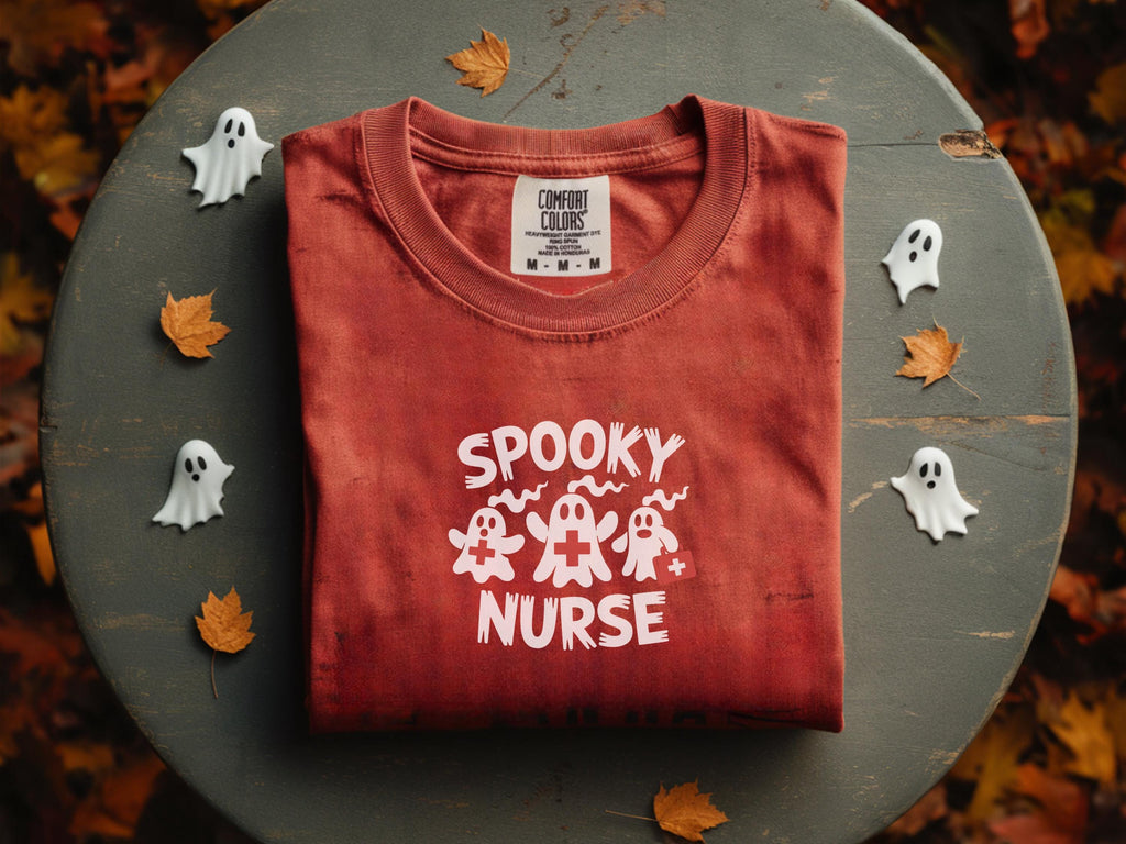 Spooky Ghost Nurse Halloween Sweatshirt, Medical Staff Costume