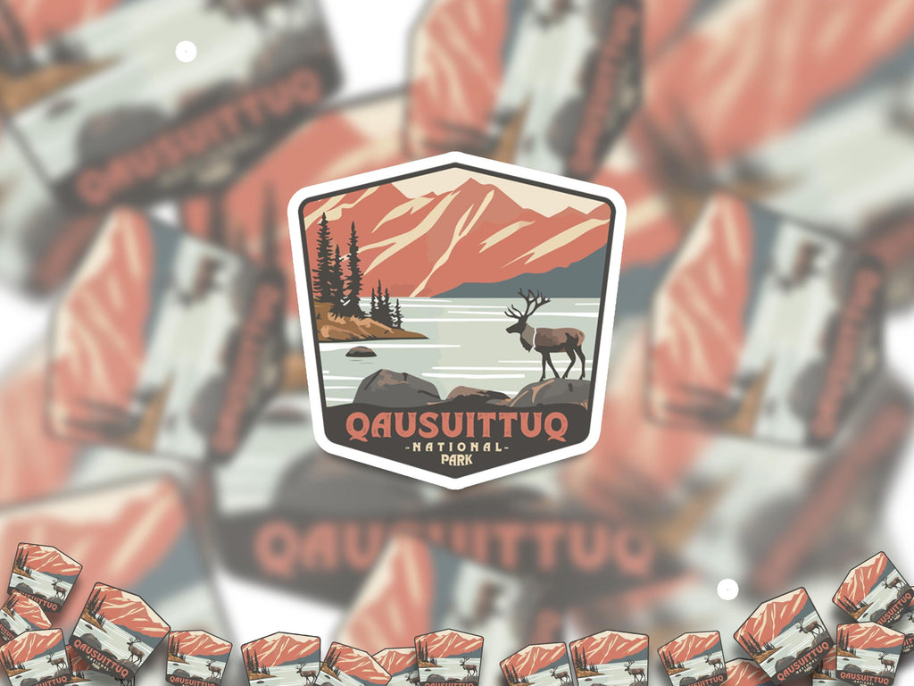Qausuittuq National Park Sticker, Vinyl Canada Nunavut, Retro Water Bottle Decal Hiking