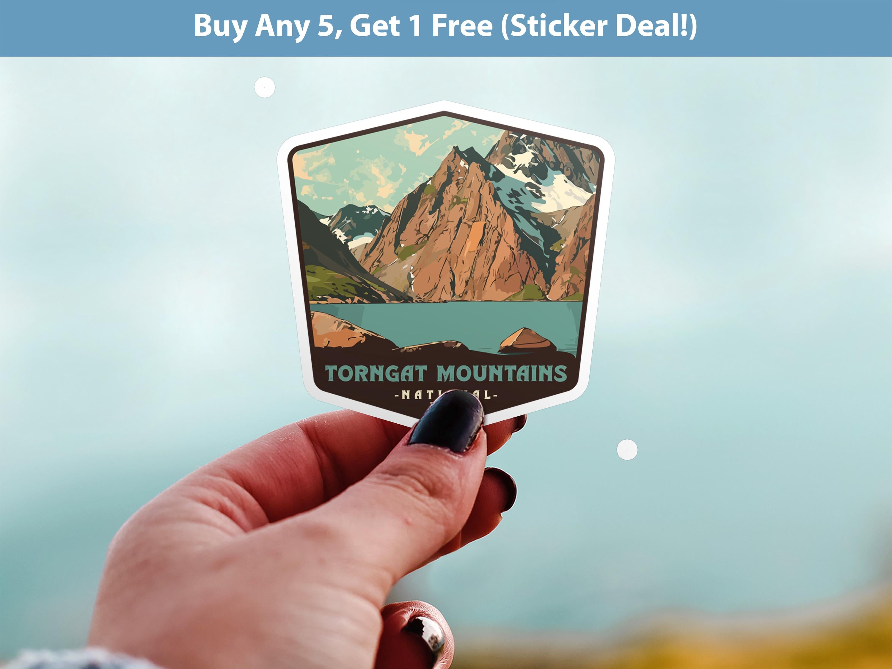 Torngat Mountains National Park Sticker, Vinyl Canada Newfoundland and Labrador, Retro Water Bottle Decal Hiking