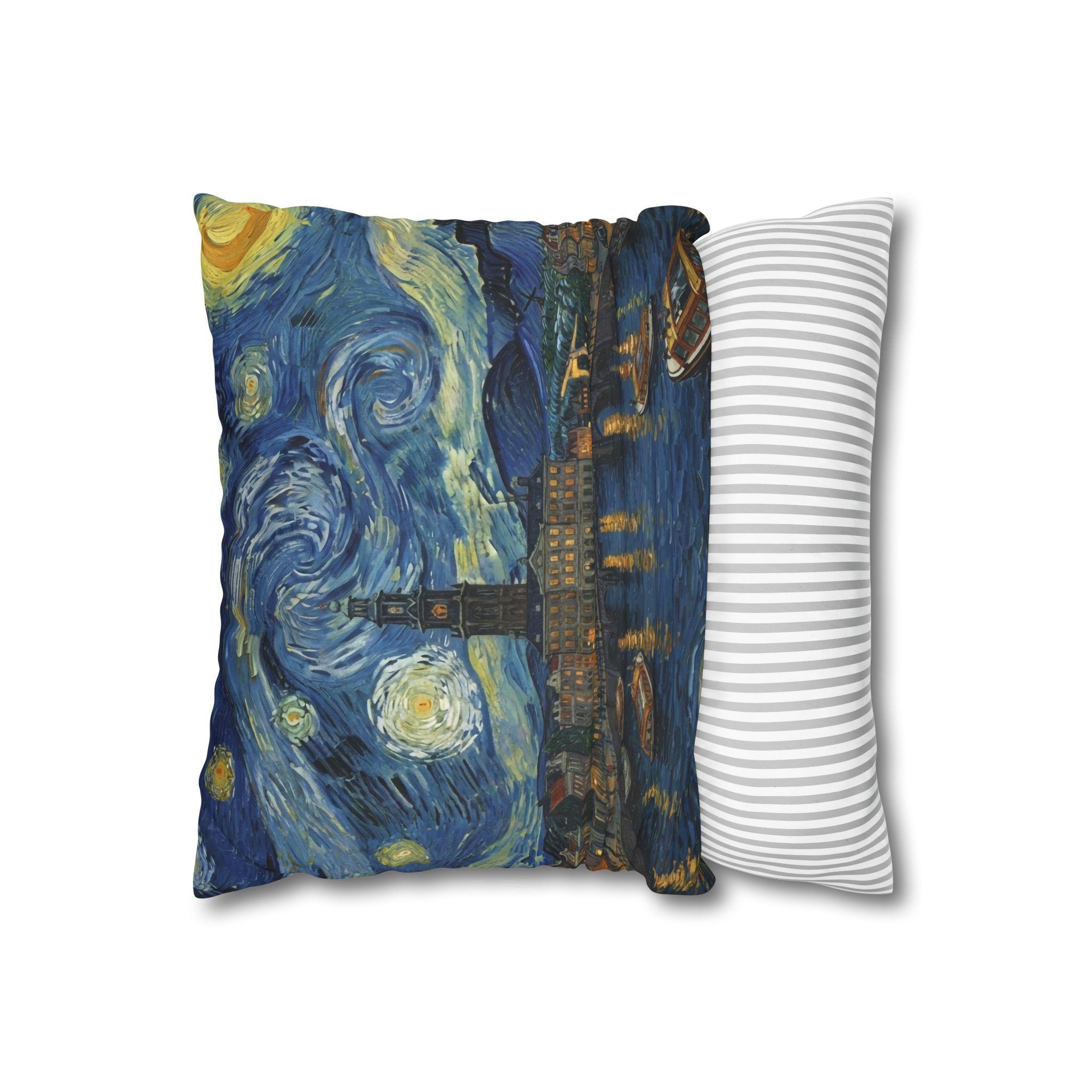 Amsterdam Netherlands Pillowcase Starry Night, Van Gogh Throw Pillow Canvas Home Decor Gift