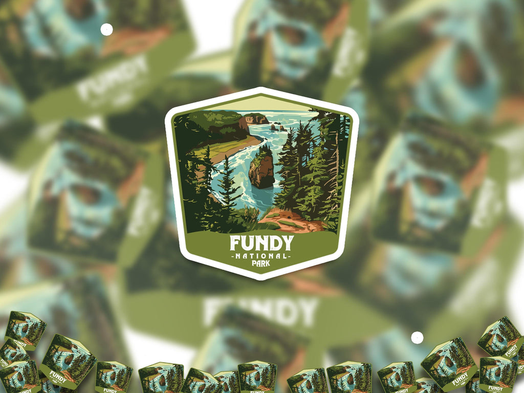Fundy National Park Sticker, Vinyl Canada New Brunswick, Retro Water Bottle Decal Hiking