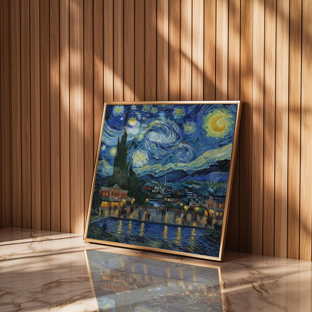 Jackson Wyoming Starry Night Wall Art, Van Gogh Print, Travel Gift Home Decor