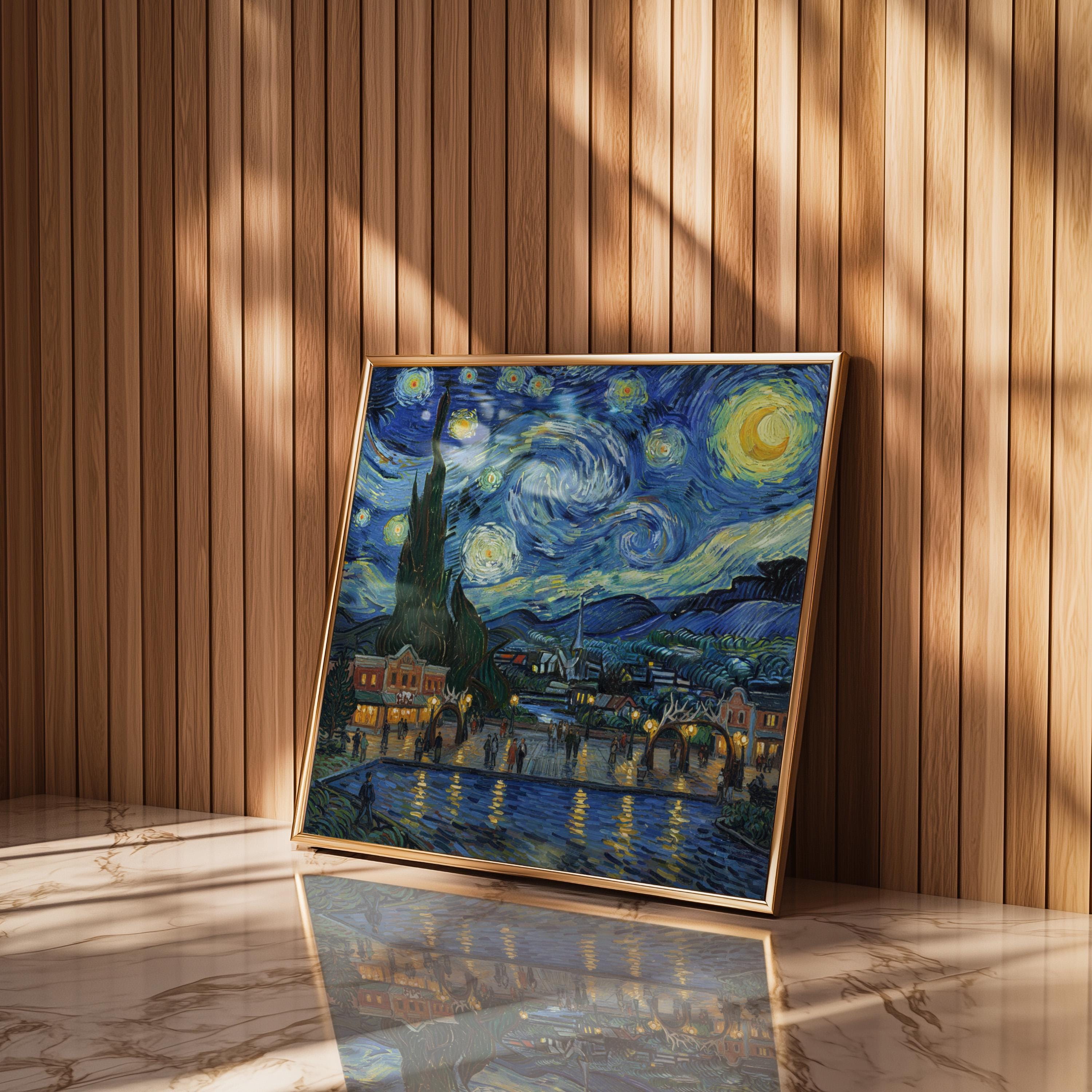Jackson Wyoming Starry Night Wall Art, Van Gogh Print, Travel Gift Home Decor