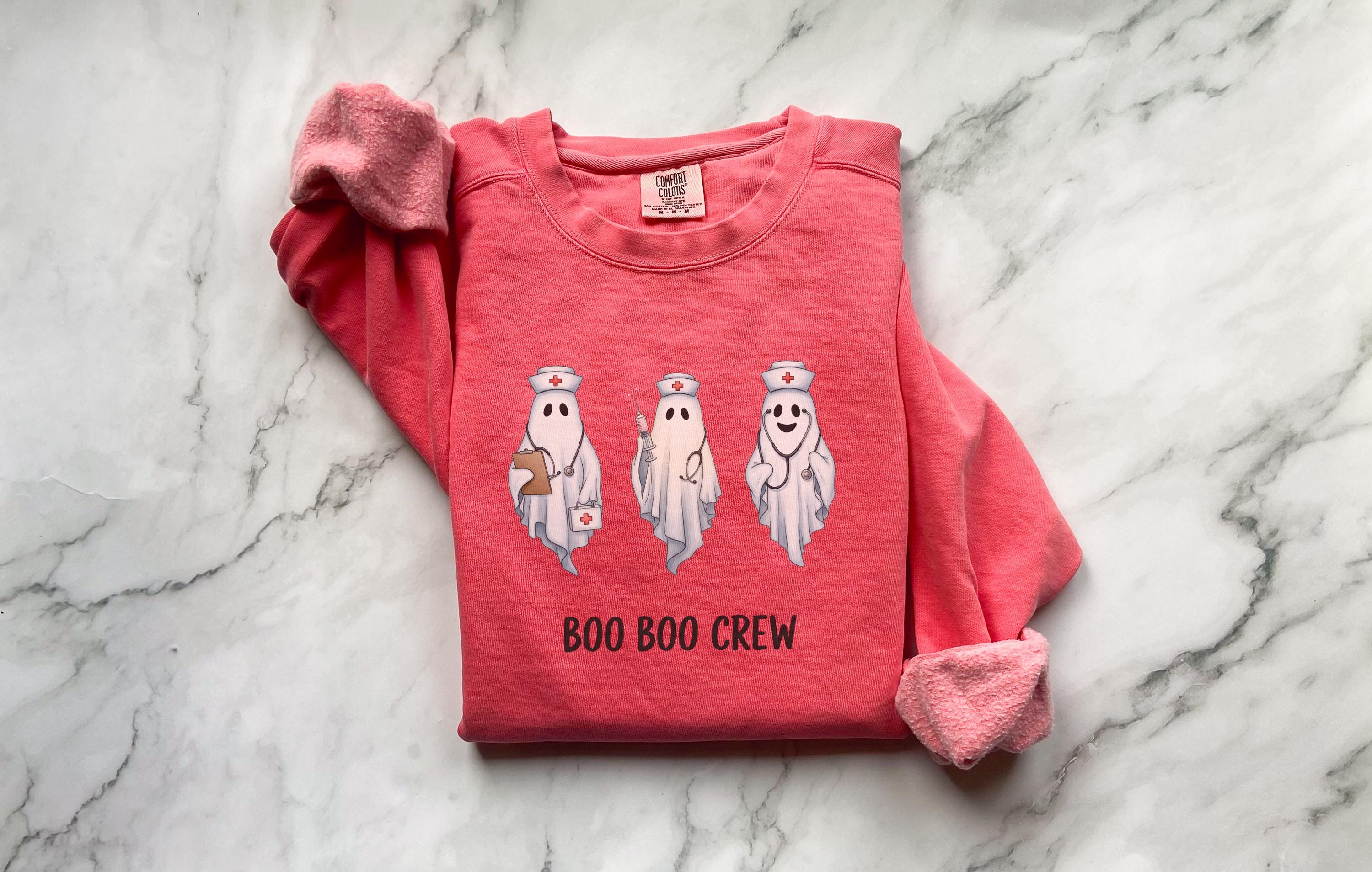 Boo Boo Crew Nurse Shirt & Sweatshirt, Funny Ghost Halloween Nurse Top, Fall Comfort Colors Gift for Nurse, Spooky Night Shift RN Tee