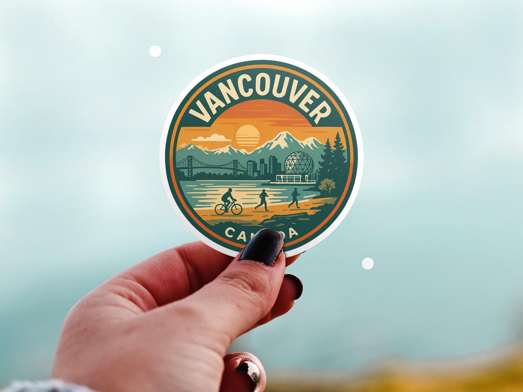 Vancouver Travel Sticker: Retro Waterproof Vinyl Decal for Laptop, Phone, Tumbler