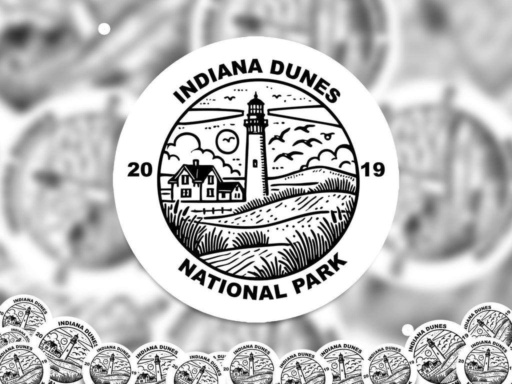 Indiana Dunes National Park Sticker, Kiss-Cut Vinyl, Waterproof USA Decal Badge Collection