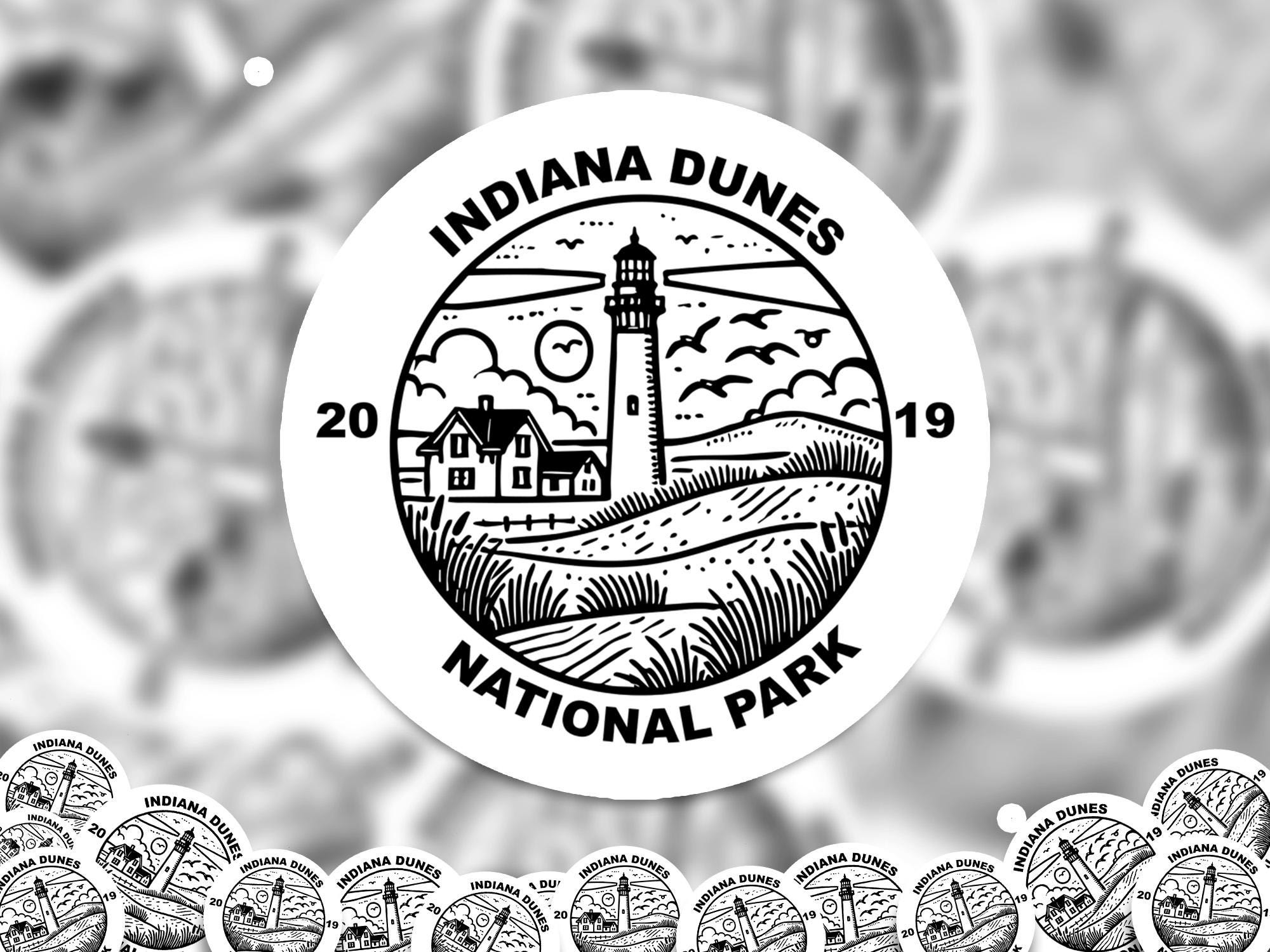 Indiana Dunes National Park Sticker, Kiss-Cut Vinyl, Waterproof USA Decal Badge Collection