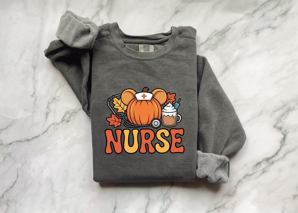 Halloween Nurse Comfort Colors Sweatshirt, Spooky Fall Pullover