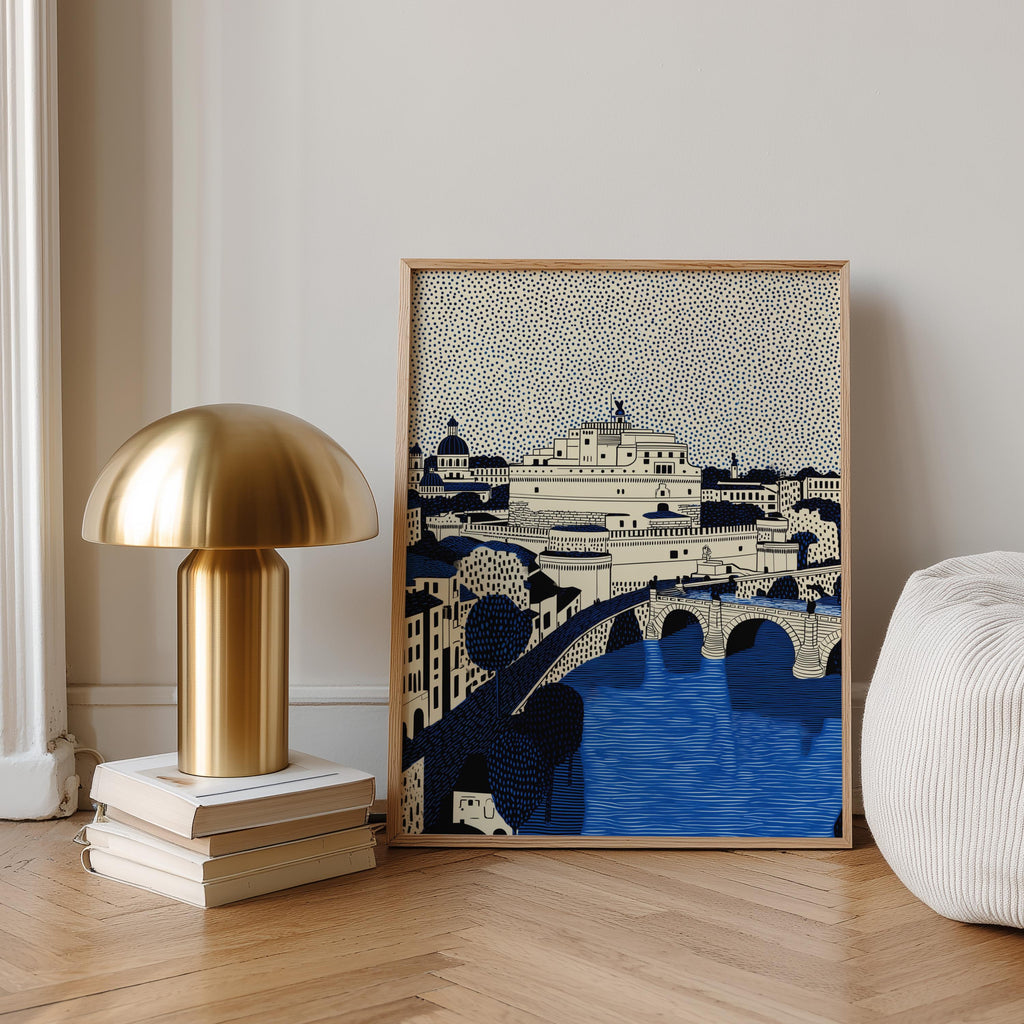 Castel Sant'Angelo Italy Wall Art Print, Pop Art Modern Poster Travel gift