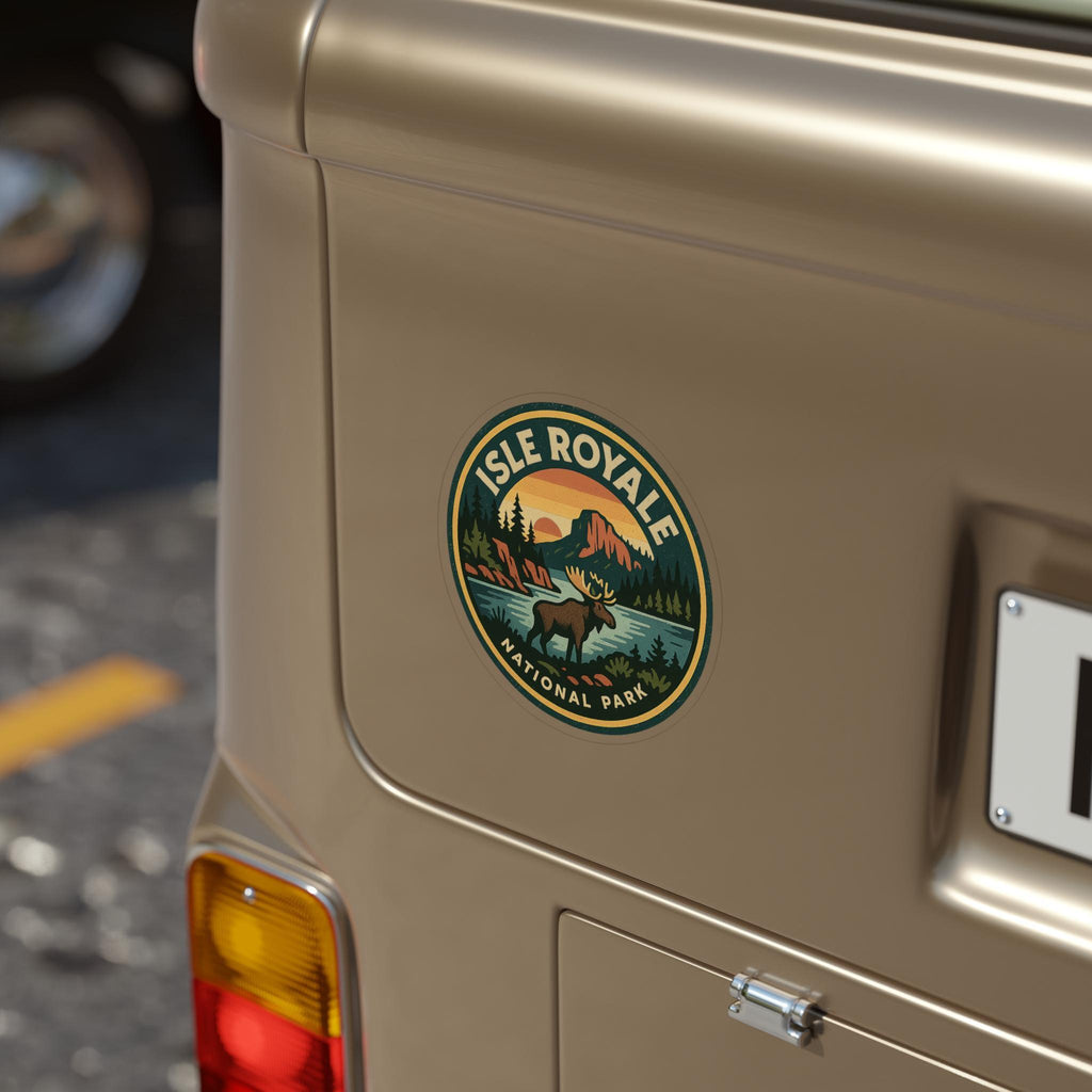 Isle Royale National Park Car Sticker, Retro Vinyl Decal Bumper Sticker, Vintage Waterproof Camping