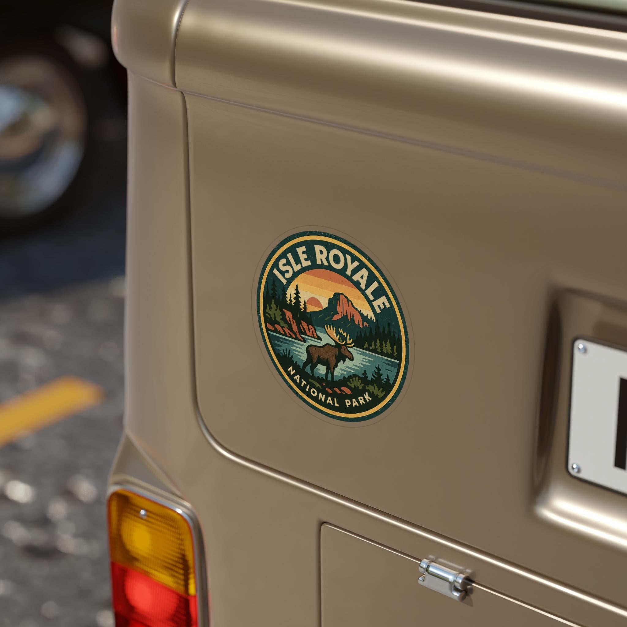 Isle Royale National Park Car Sticker, Retro Vinyl Decal Bumper Sticker, Vintage Waterproof Camping