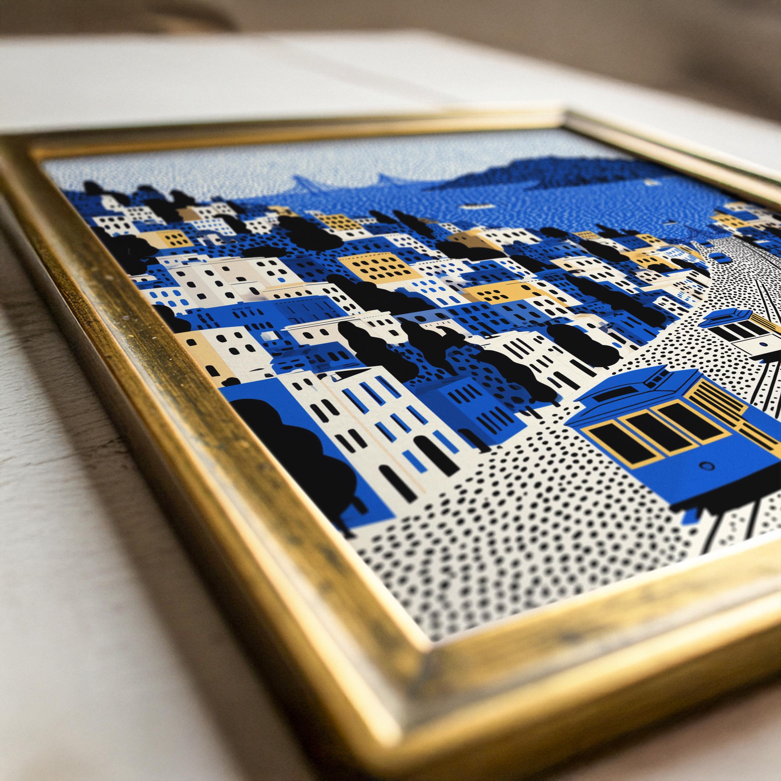 San Francisco Wall Art Print, Pop Art Modern Large Size Poster Travel Gift Canvas