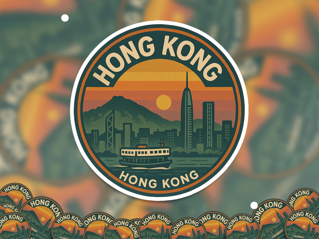 Hong Kong Trip Kiss-Cut Vinyl, Waterproof Decal, Retro Travel Lover Collection