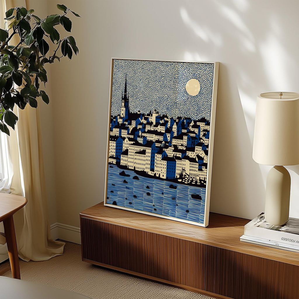 Stockholm Wall Art Print, Pop Art Modern Sweden Poster Travel Gift Canvas