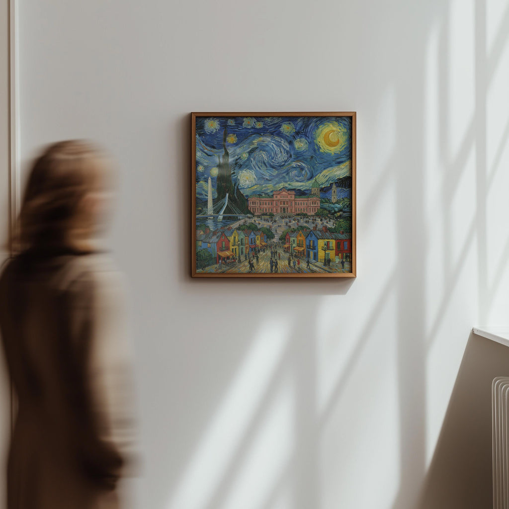 Buenos Aires Argentina Starry Night Wall Art, Van Gogh Print, Travel Gift Home Decor