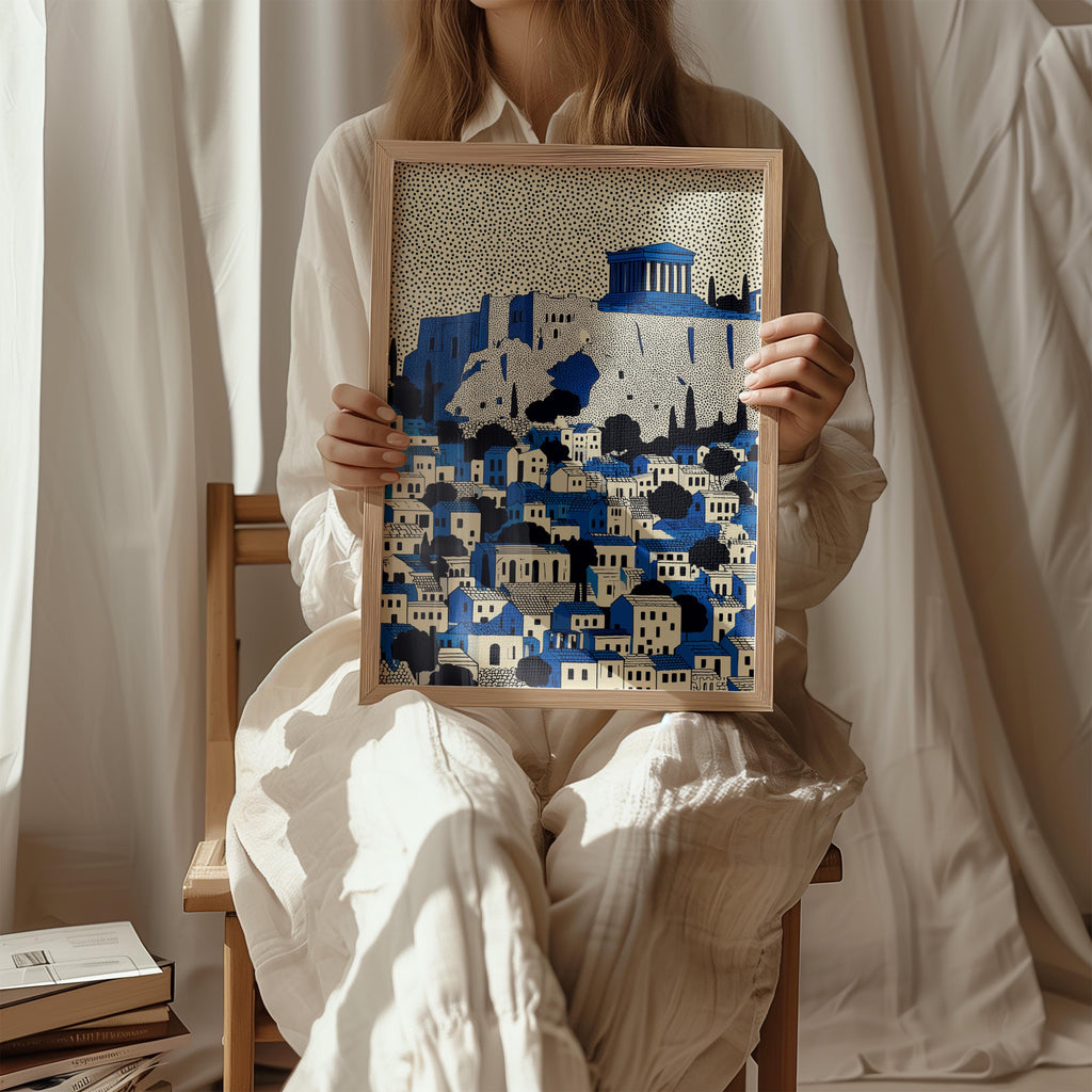 Athens Acropolis Wall Art Print, Pop Art Modern Poster, Greece Travel gift Greek
