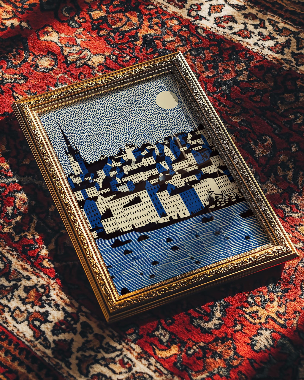Stockholm Wall Art Print, Pop Art Modern Sweden Poster Travel Gift Canvas