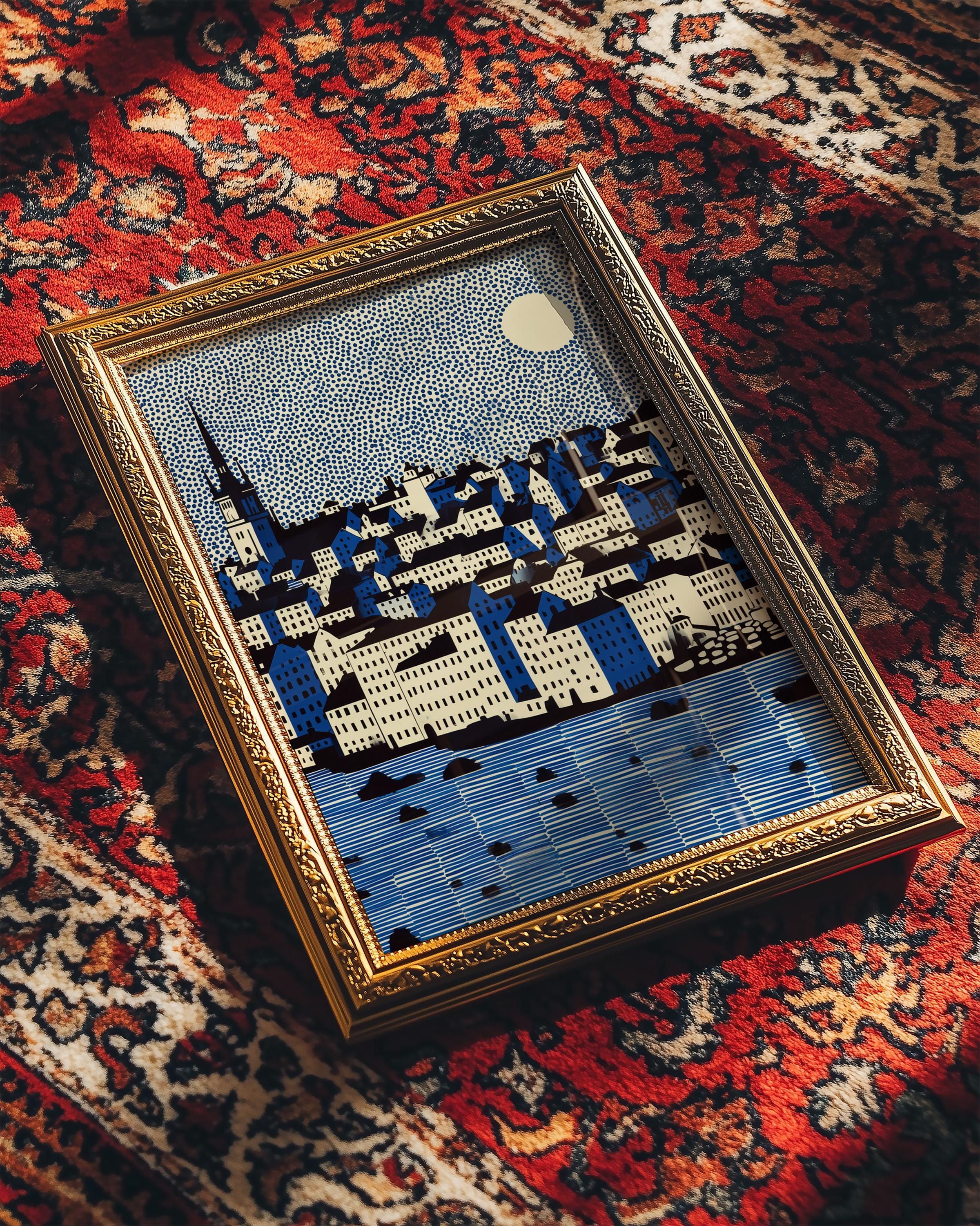 Stockholm Wall Art Print, Pop Art Modern Sweden Poster Travel Gift Canvas