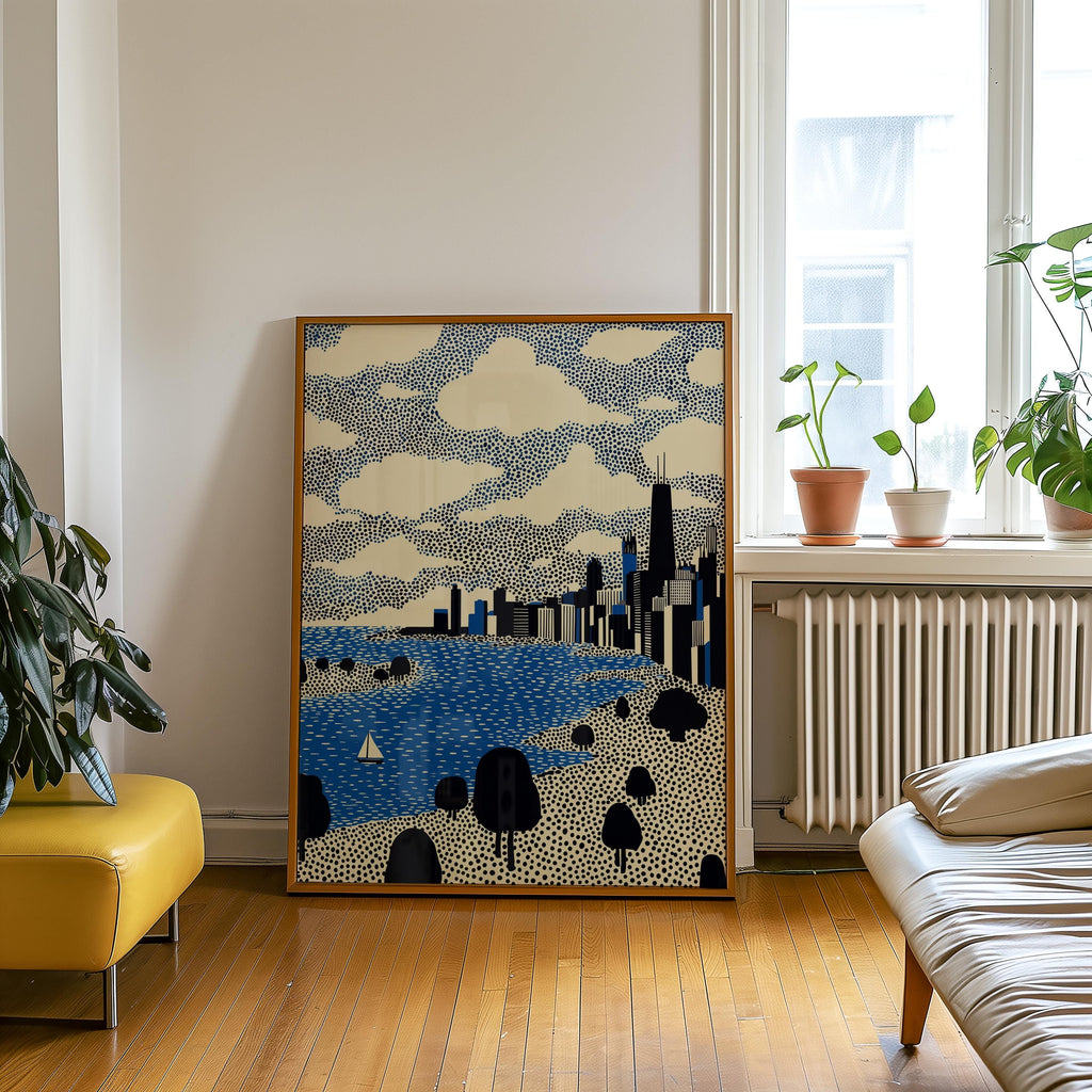 Chicago Illinois Wall Art Print, Pop Art Modern Poster Travel gift
