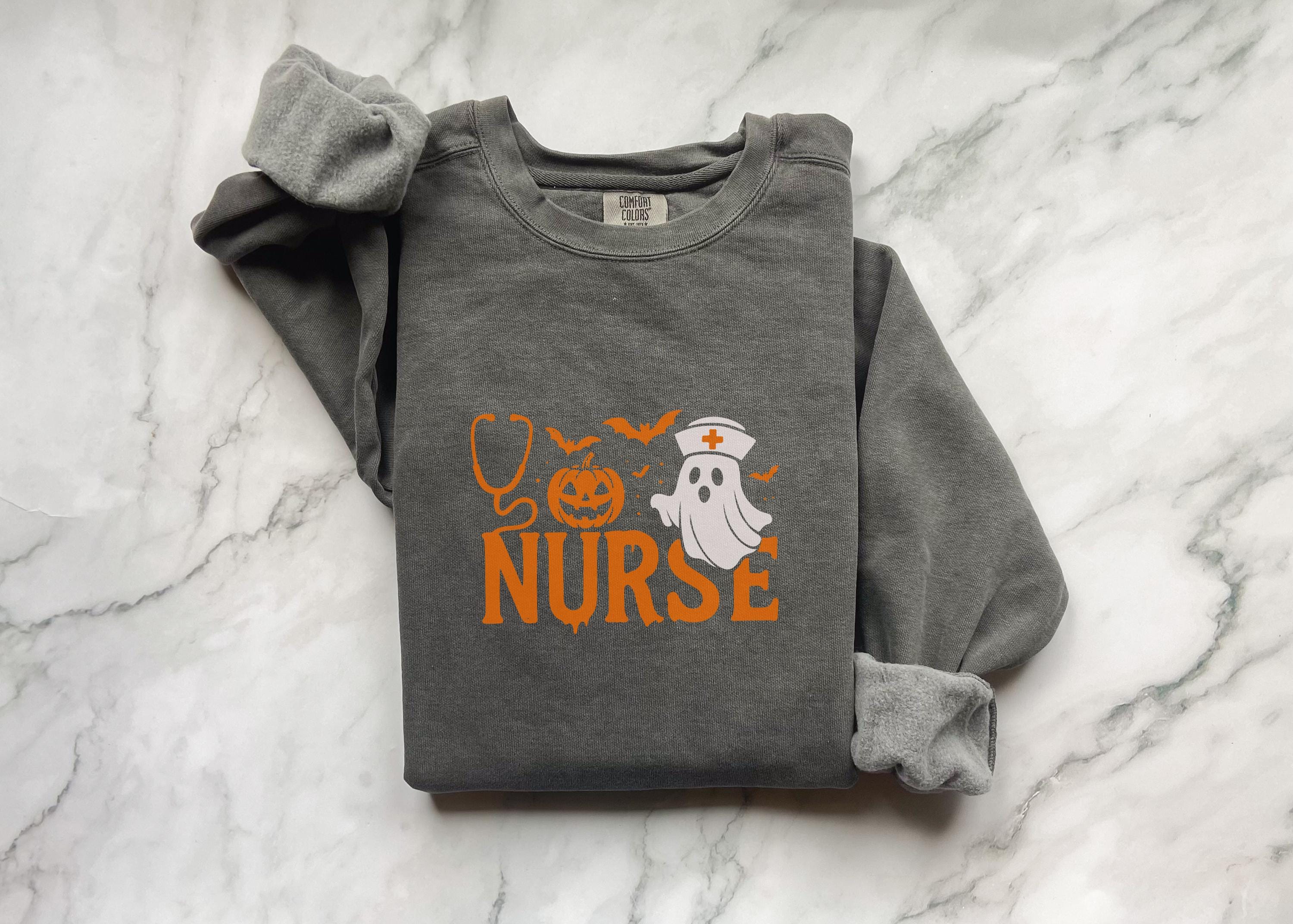 Nurse Halloween retro shirt, Halloween Sweatshirt, Gift for Nurse, Helathcare workers, Fall Spooky vibe, Funny Retro Spooky Season