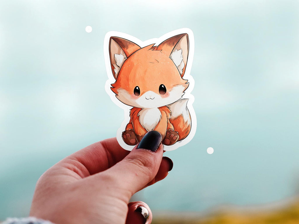 Kawaii Fox Sticker: Waterproof Vinyl Decal for Laptop, Tumbler