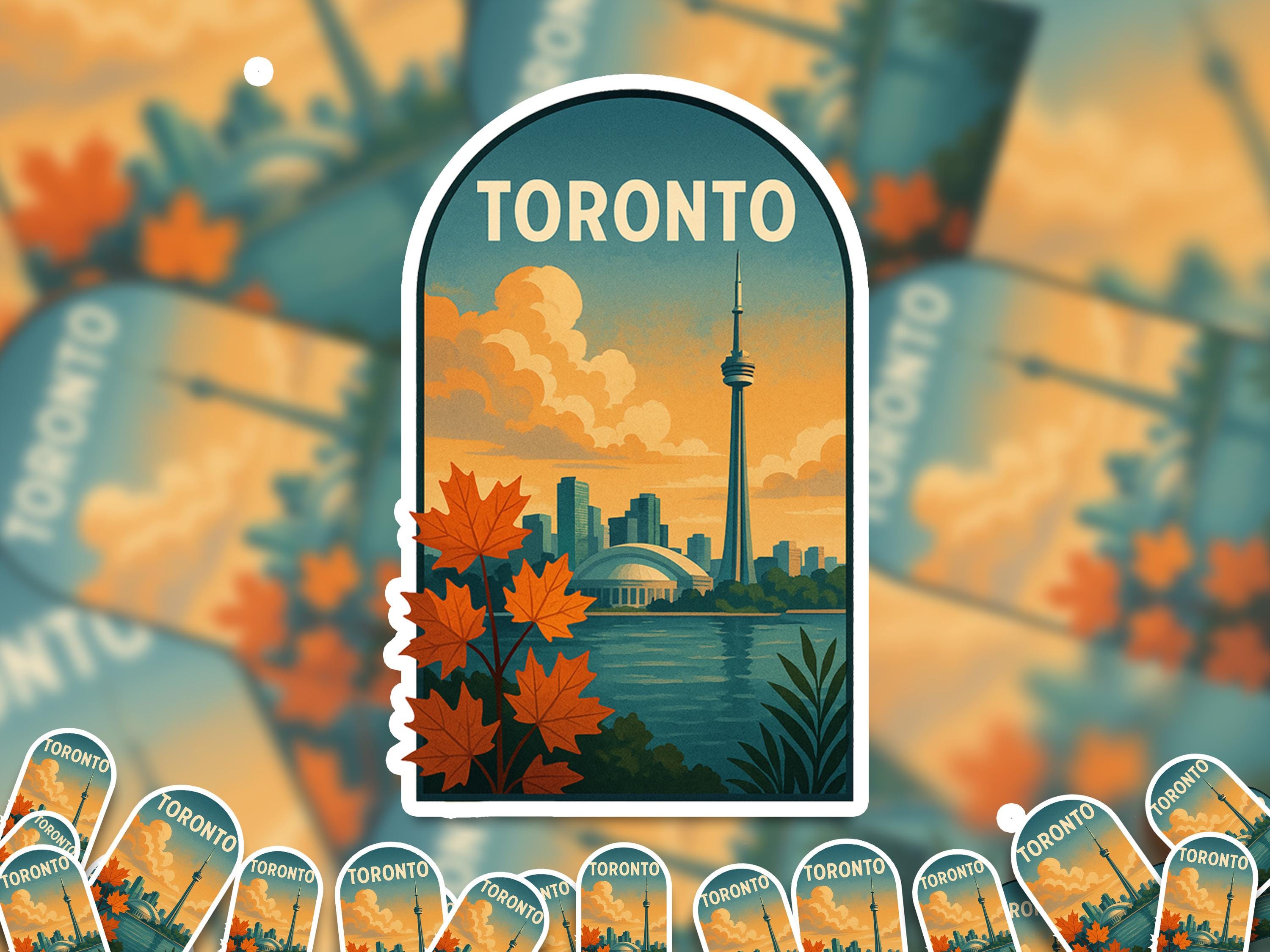 Toronto Sticker, Vintage City Vinyl Decal, Retro Travel Lover Collection, Journal Scrapbook
