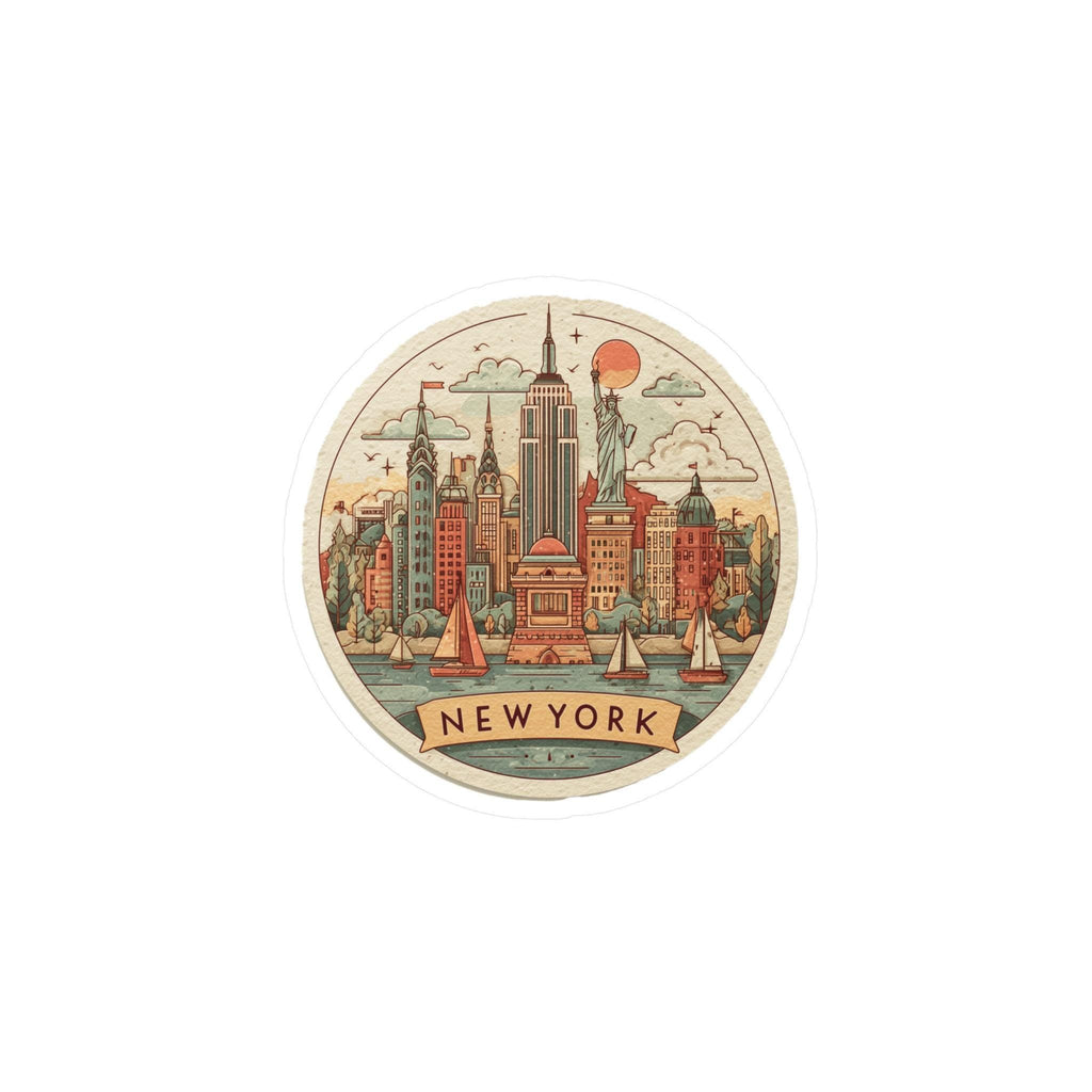 New York City Sticker: Round Vinyl Decal for Laptop, Phone, Tumbler