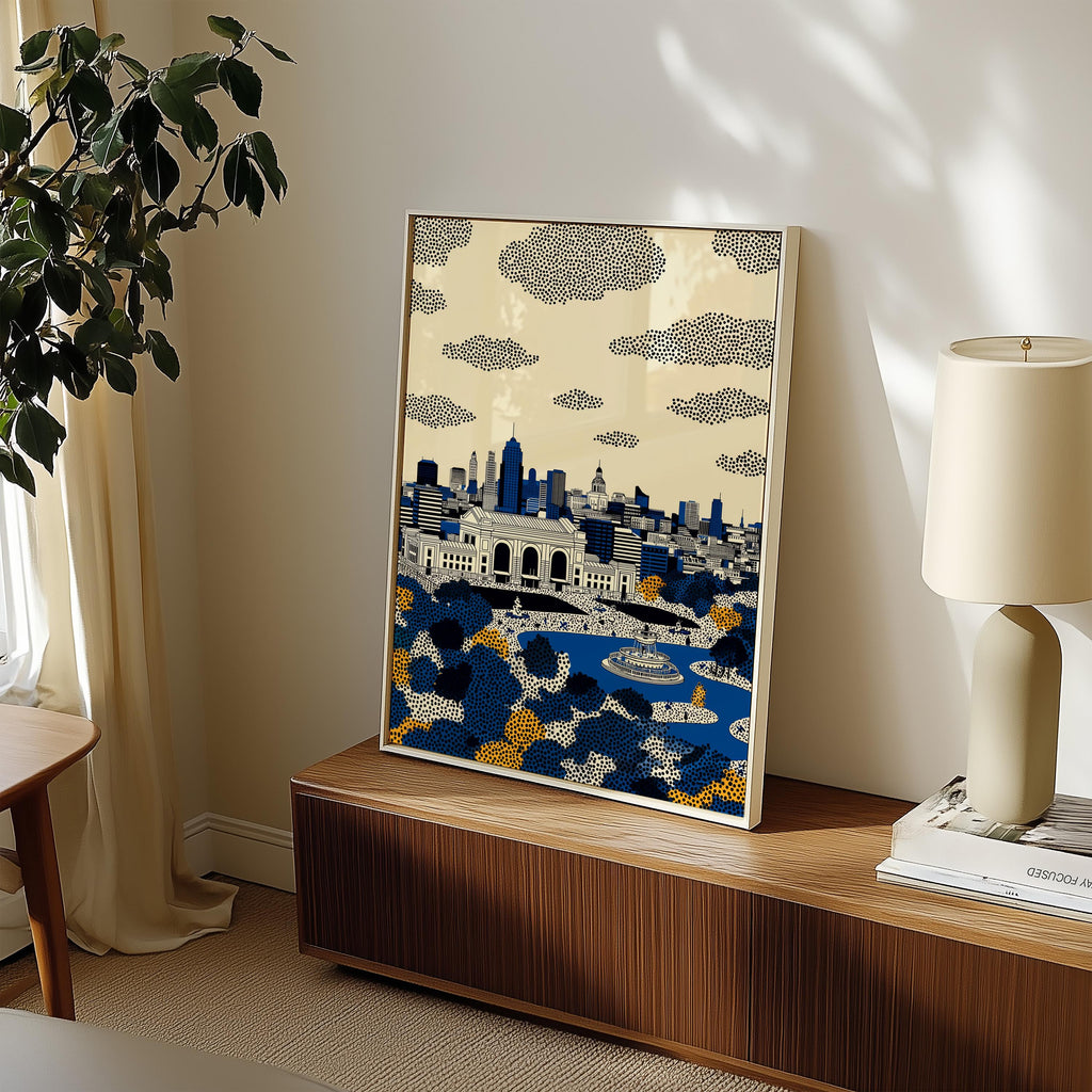 Kansas City Missouri Wall Art Print, Pop Art Modern Large Size Poster Travel Gift Canvas