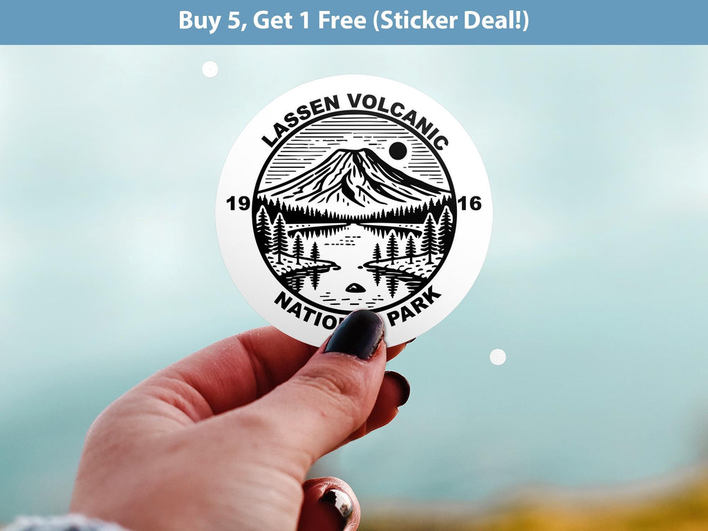 Lasse Volcanic National Park Sticker, Kiss-Cut Vinyl, Waterproof USA Decal Badge Collection