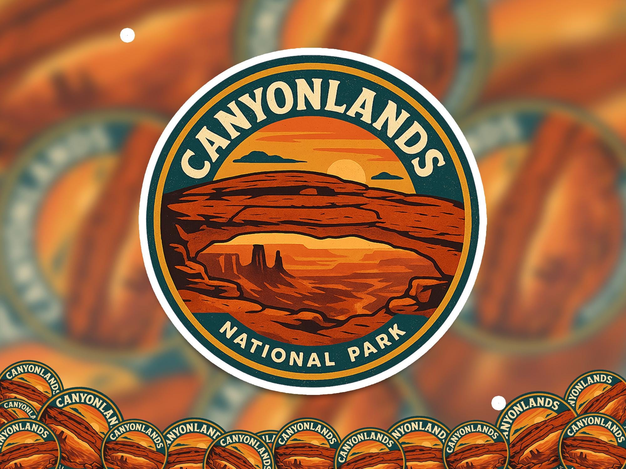 Canyonlands National Park Sticker, Retro Vinyl Waterproof Decal, Vintage USA Travel Collection