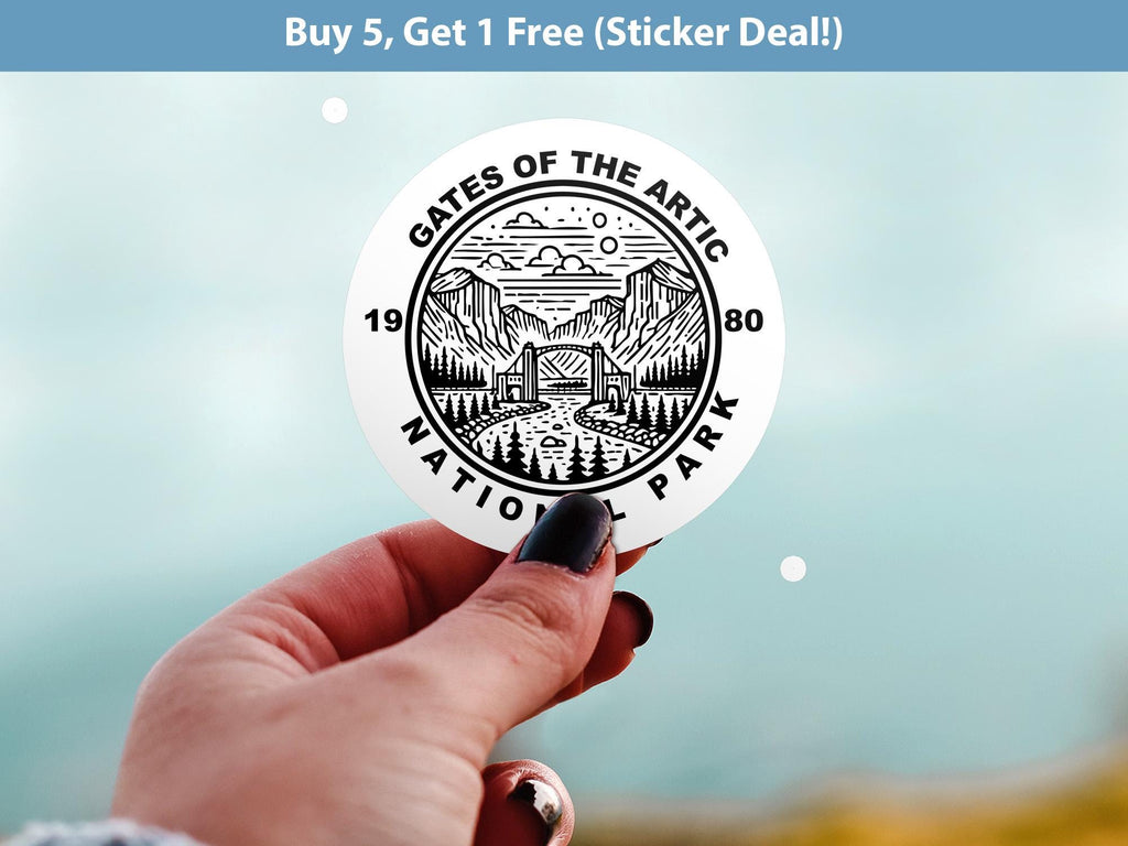 Gates of Arctic National Park Sticker, Kiss-Cut Vinyl, Waterproof USA Decal Badge Collection