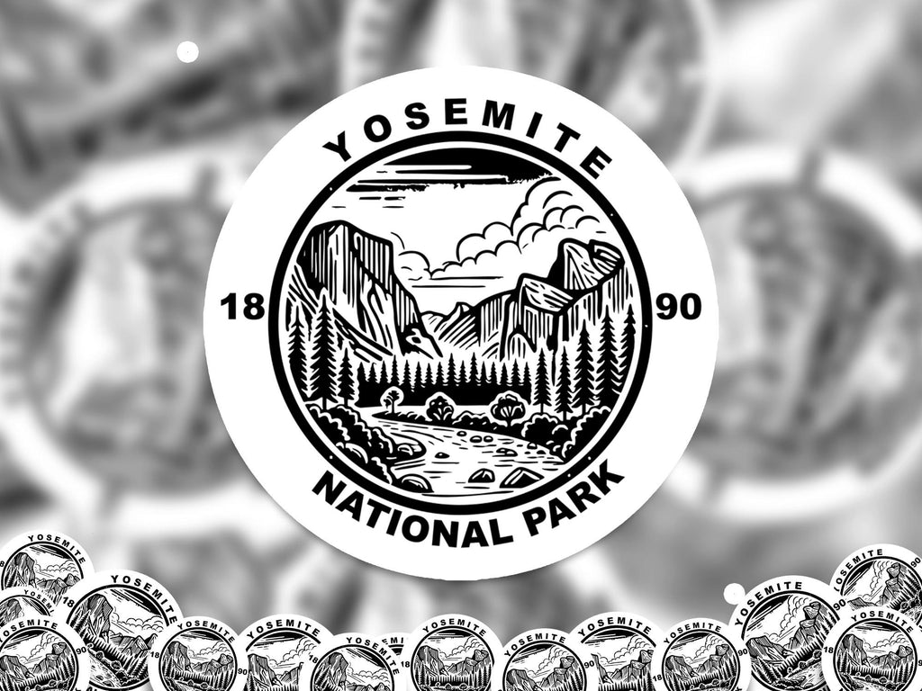 Yosemite National Park Sticker, Kiss-Cut Vinyl, Waterproof USA Decal Badge Collection