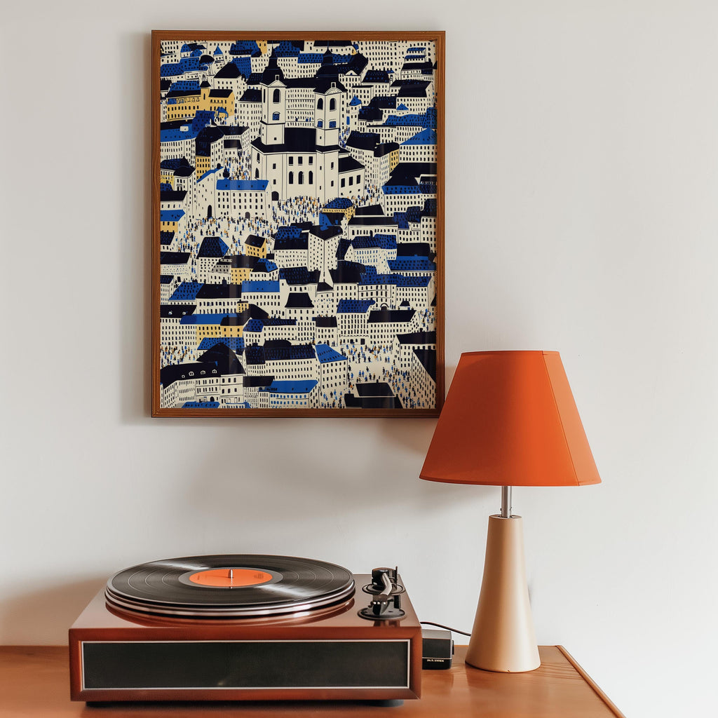 Vilnius Wall Art Print, Pop Art Modern Lithuania Poster Travel Gift Canvas