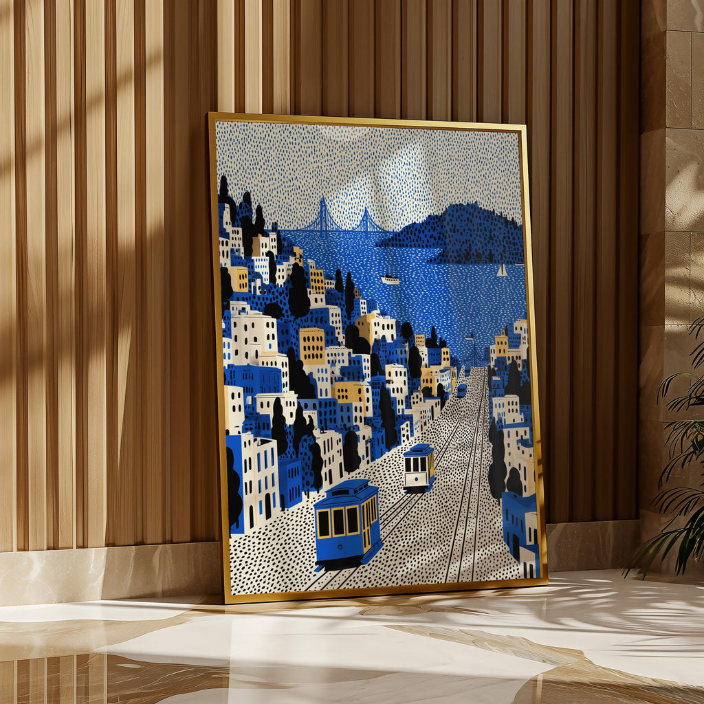 San Francisco Wall Art Print, Pop Art Modern Large Size Poster Travel Gift Canvas
