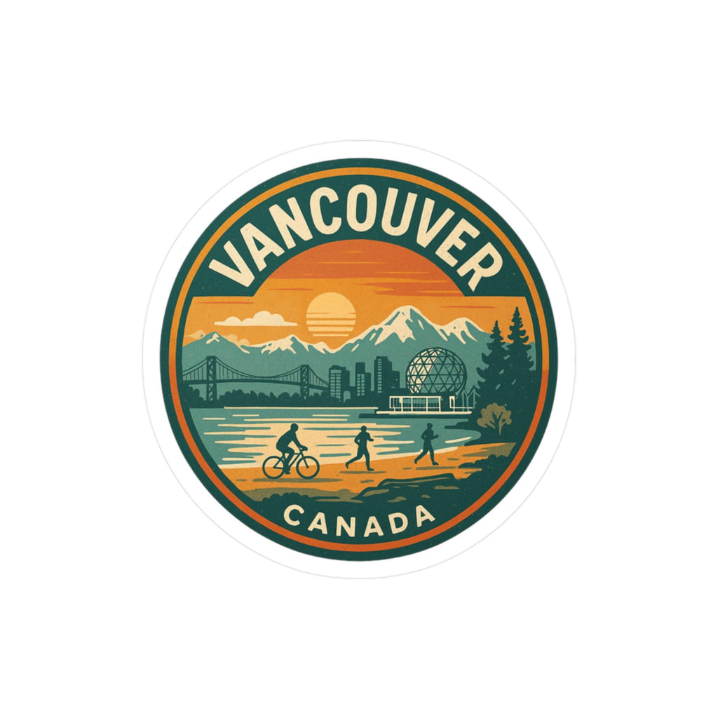 Vancouver Travel Sticker: Retro Waterproof Vinyl Decal for Laptop, Phone, Tumbler