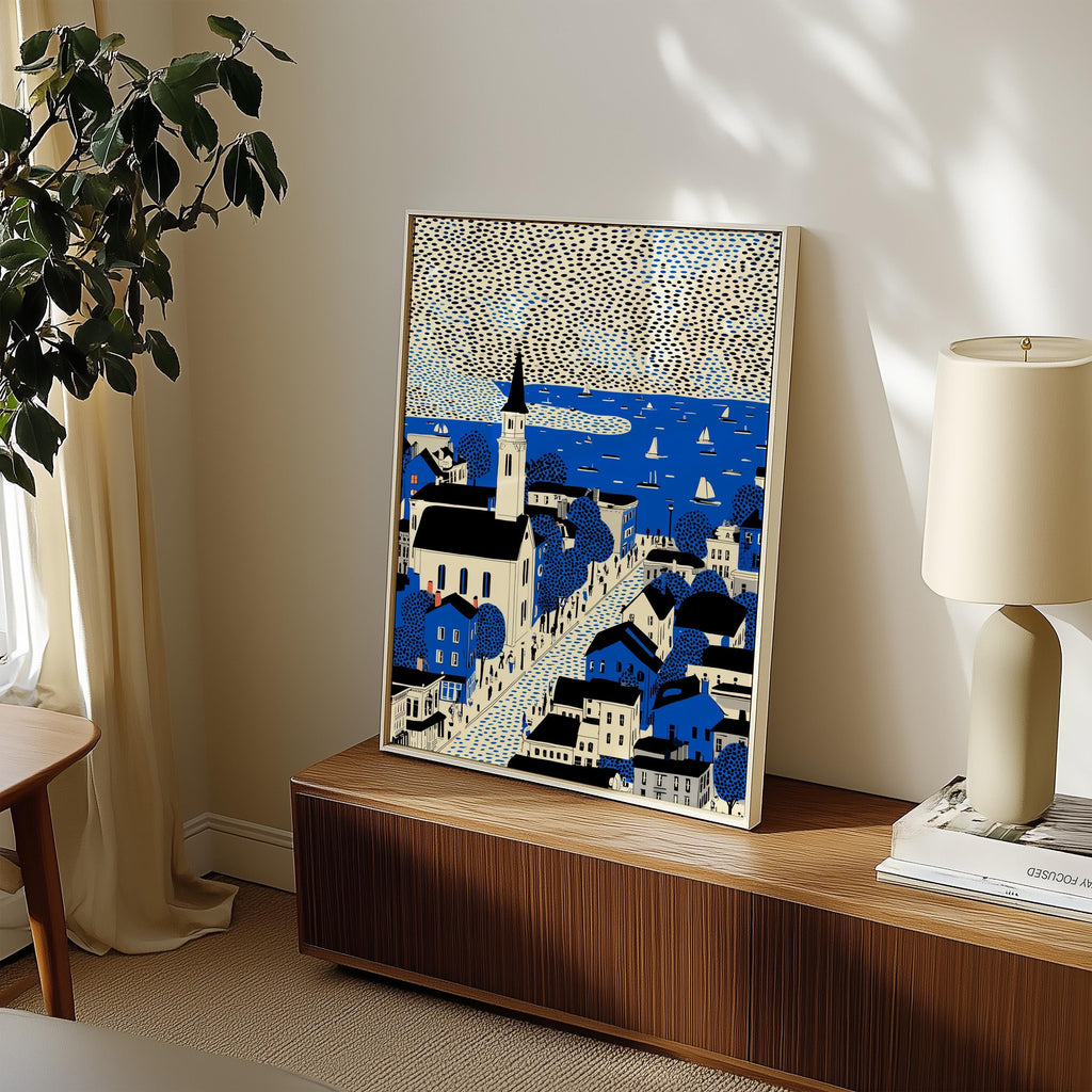 Burlington Vermont Print, Pop Art Modern Wall Art Poster Travel gift