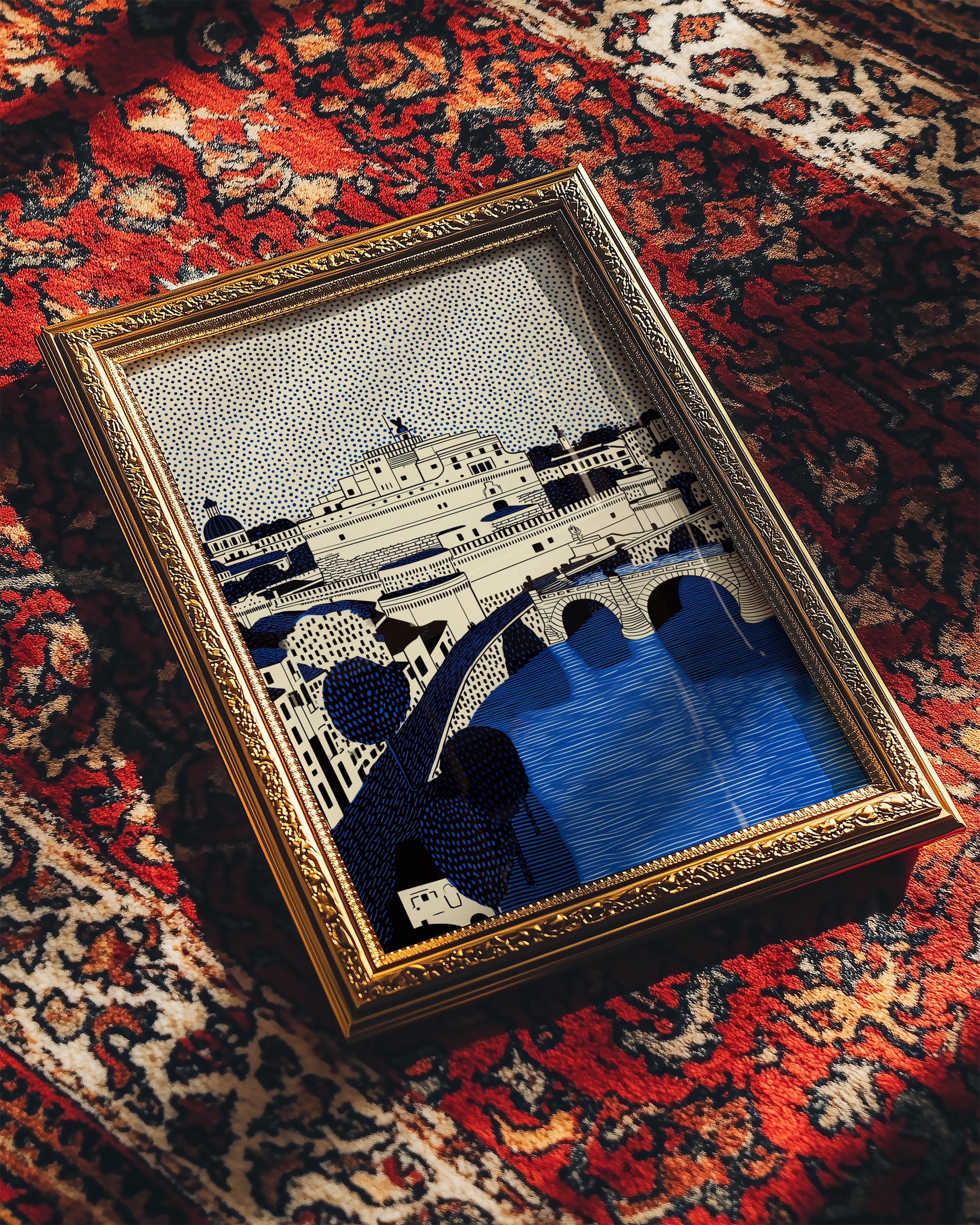 Castel Sant'Angelo Italy Wall Art Print, Pop Art Modern Poster Travel gift