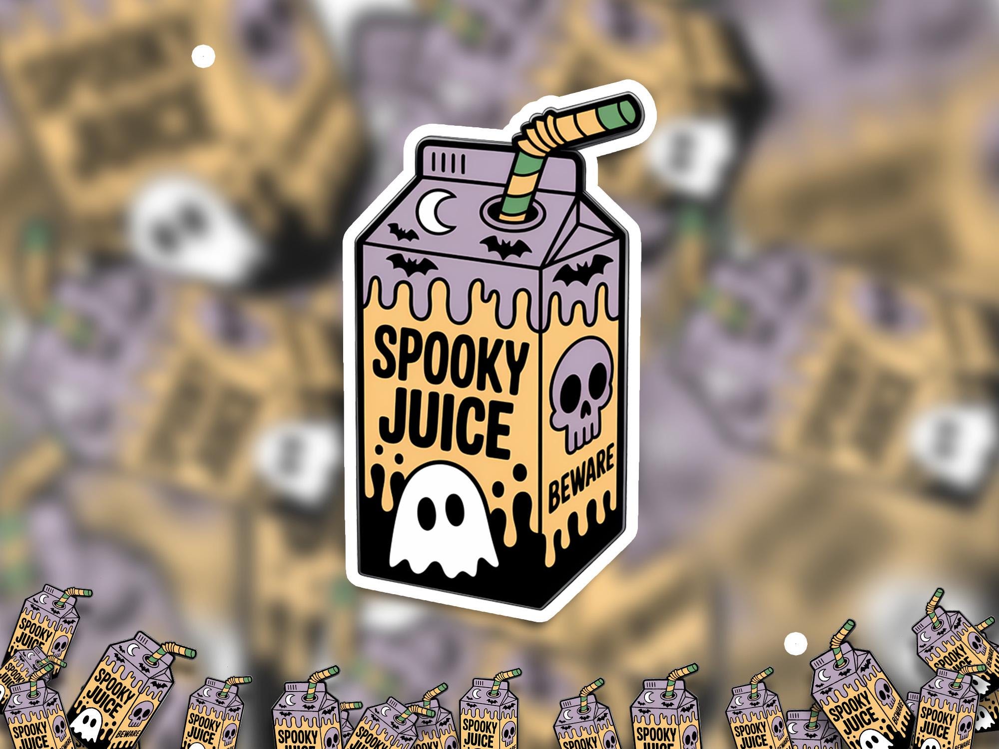 Spooky Juice Halloween Sticker, Kawaii Spooky Kiss-Cut Vinyl, Cozy fall Waterproof Decal