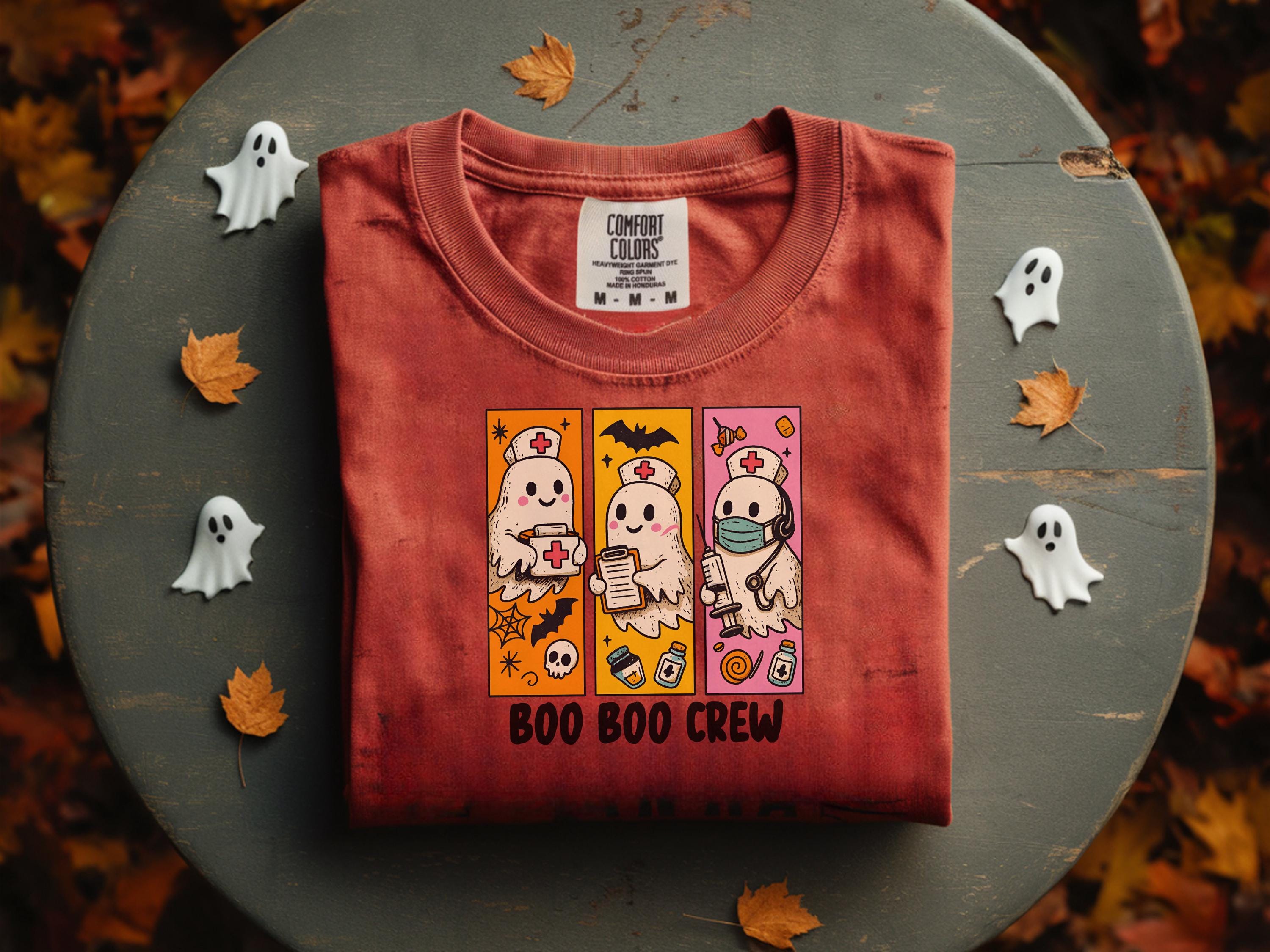 Vintage Boo Boo Crew Halloween Nurse Sweatshirt, Medical crew Cute Ghost Shirt, Funny Fall Spooky Season Gift for Nurse or Healthcare Worker