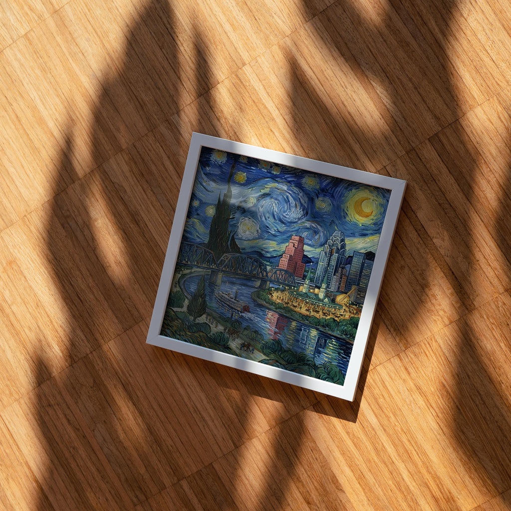 Louisville Kentucky Starry Night Wall Art, Van Gogh Print, Travel Gift Home Decor