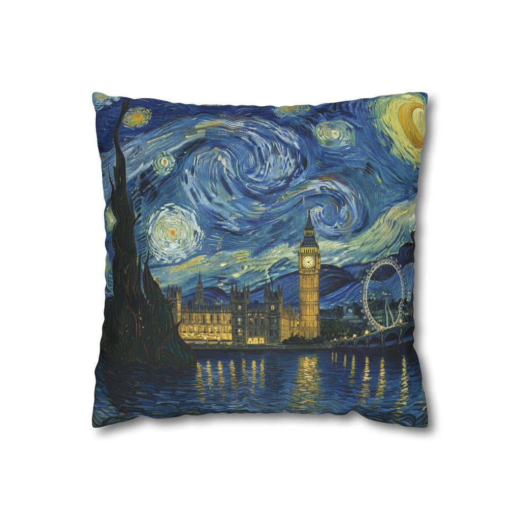 London England Pillowcase Starry Night, Van Gogh Throw Pillow Canvas Home Decor Gift