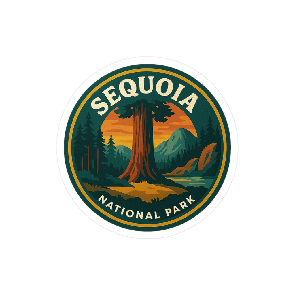 Sequoia National Park Sticker Kiss-Cut Vinyl, Waterproof Decal, Retro Travel Lover Collection