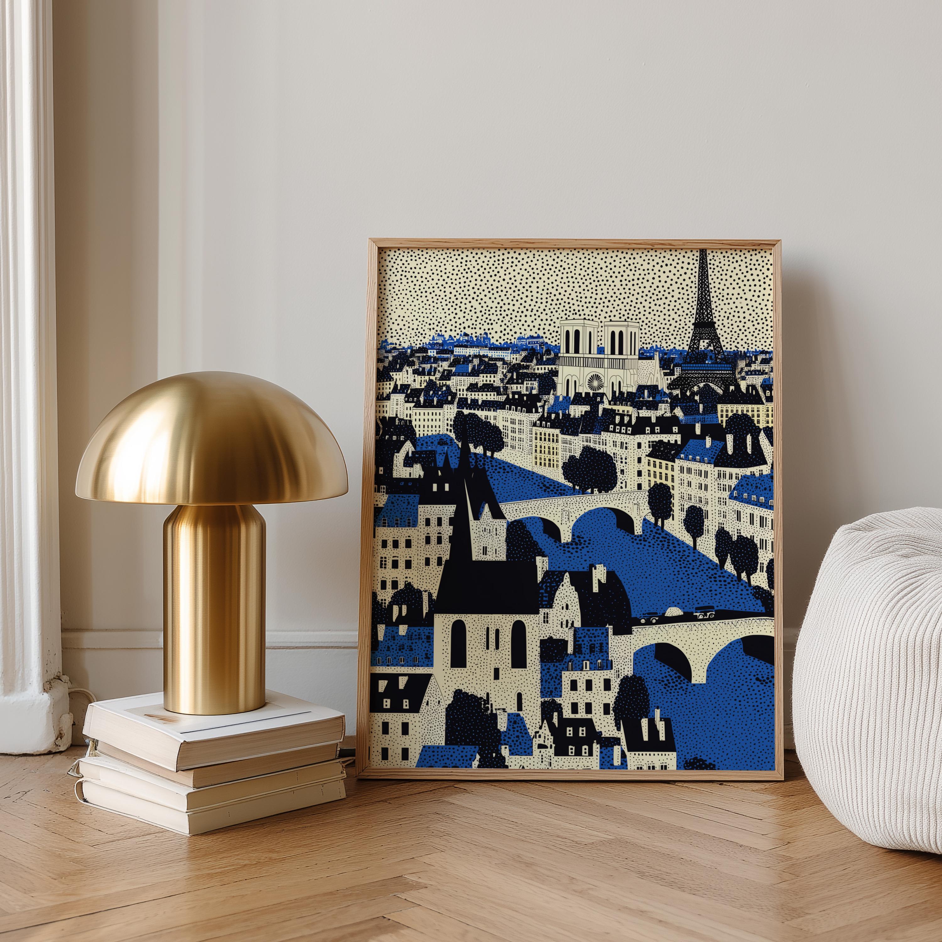 Paris Wall Art Print, Pop Art Modern Large Size Poster Travel Gift Canvas