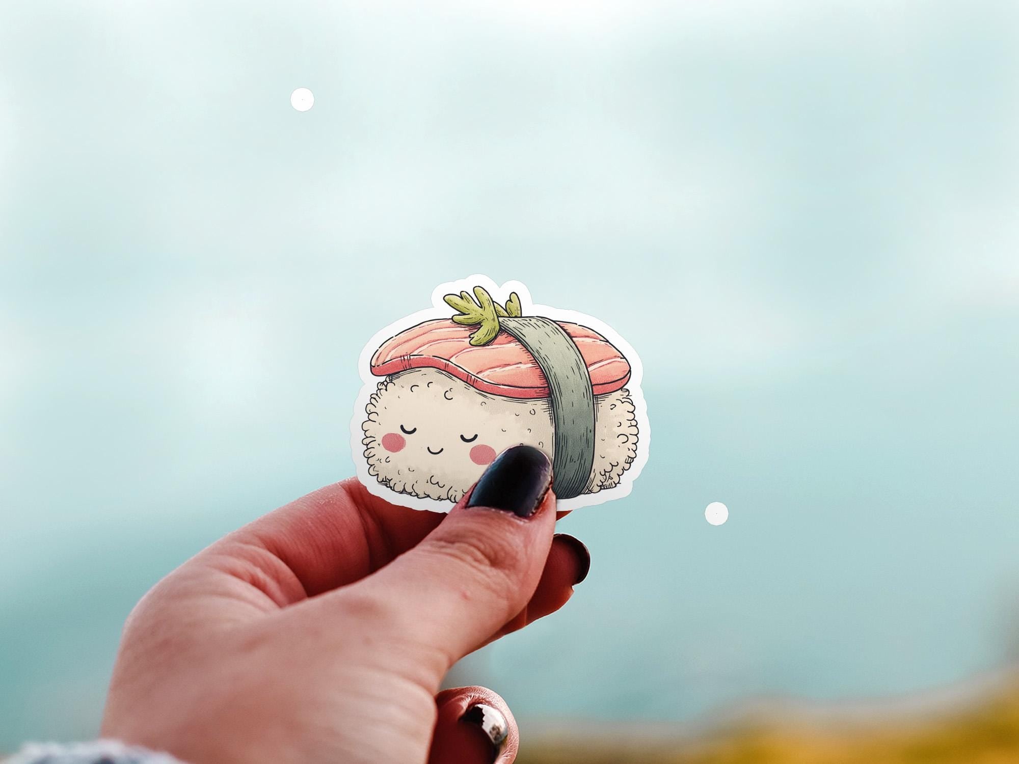Cute Sushi kawaii Stickers, Kiss-Cut Vinyl Decals, Waterproof Stickers for Laptop & Tumbler, Cute Vinyl Decal Stickers