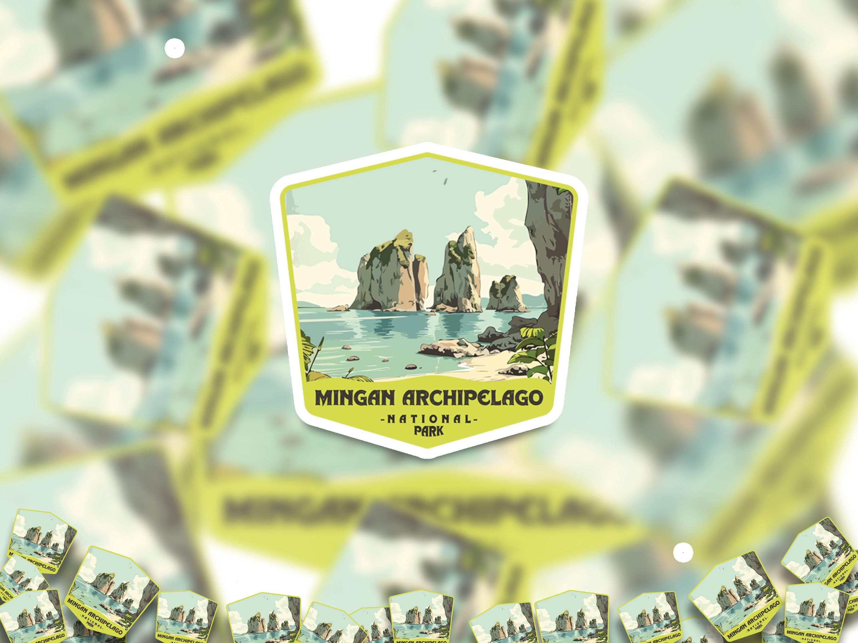 Mingan Archipelago National Park Sticker, Vinyl Canada Quebec, Retro Water Bottle Decal Hiking