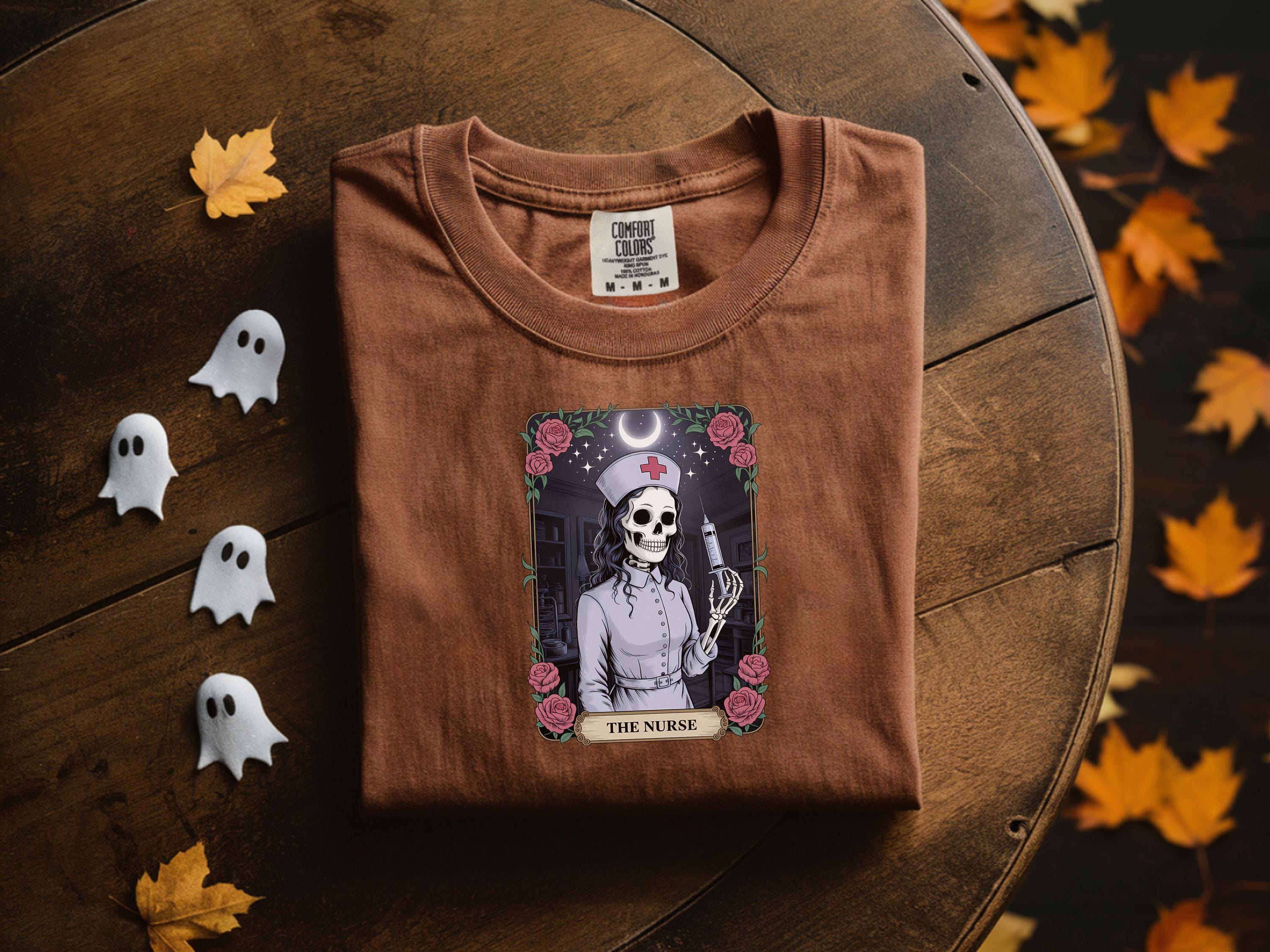 Spooky Season Nurse Sweatshirt: Gothic Halloween RN Apparel